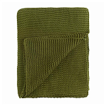 Плед из хлопка жемчужной вязки оливкового цвета Waffle Comfort варинант исполнения - 1 | Loft Concept в Челябинске