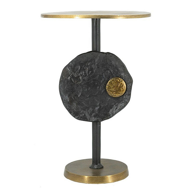 Столик приставной с абстрактным основанием и акцентом в виде золотистого диска Heavenly Space  в Челябинске | Loft Concept 