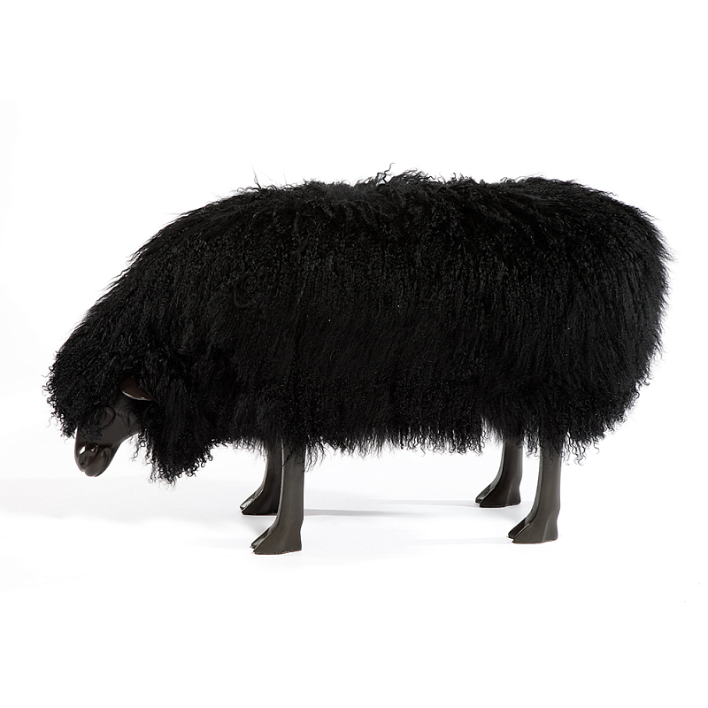 Банкетка Овечка черная Sheep Bench Black head down Черный Графит в Челябинске | Loft Concept 
