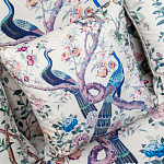 Подушка декоративная с изображением павлинов в саду Beige Chinoiserie Garden Two Peacocks Cushion варинант исполнения - 2 | Loft Concept в Челябинске