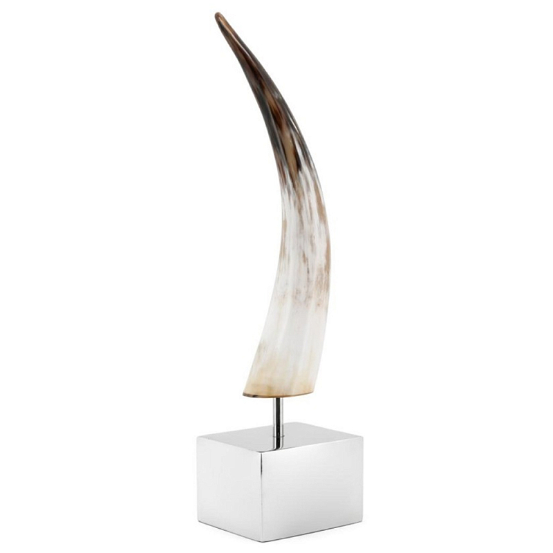 Статуэтка Horn Standing On Cube Хром Бежевый Коричневый Статуэтка Horn Standing On Cube Хром Бежевый Коричневый в Челябинске | Loft Concept