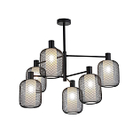 Люстра потолочная с абажурами из металлической сетки Loft Grid Pendant Gold варинант исполнения - 4 | Loft Concept в Челябинске