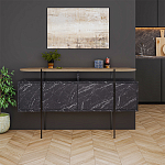 Комод с цветом фасада черный мрамор с деревянной столешницей на металлических ножках HANLEY CONSOLE HITIT BENDIR варинант исполнения - 1 | Loft Concept в Челябинске