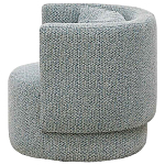 Дизайнерское мягкое кресло с круглой мягкой спинкой в голубой пестрой обивке Roux Round Armchair варинант исполнения - 2 | Loft Concept в Челябинске