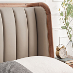 Кровать двуспальная с мягким изголовьем Moon Walnut Bed варинант исполнения - 6 | Loft Concept в Челябинске