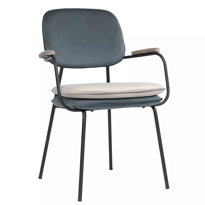 Стул с подлокотниками и мягкой обивкой из велюра Soft Velor Chair Мульти Бежевый Стул с подлокотниками и мягкой обивкой из велюра Soft Velor Chair Мульти Бежевый в Челябинске | Loft Concept
