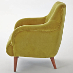 Кресло велюровое горчичного цвета Diaspro Mustard Armchair варинант исполнения - 4 | Loft Concept в Челябинске