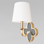 Бра с белым текстильным абажуром и фигурным основанием с зеркальной вставкой Vitorino варинант исполнения - 1 | Loft Concept в Челябинске