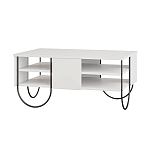 Стол журнальный прямоугольной формы с 2-мя полками белого цвета NORFOLK WHITE варинант исполнения - 1 | Loft Concept в Челябинске