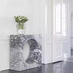 Дизайнерский журнальный стол квадратной формы с круглой нишей Guxawar варинант исполнения - 2 | Loft Concept в Челябинске