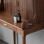 Туалетный стол деревянный с ящиком и зеркалом Moon Walnut Furniture варинант исполнения - 4 | Loft Concept в Челябинске