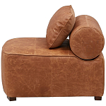 Кожаное модульное кресло коричневое без подлокотников с подушкой Coul Leather Modular Armchair варинант исполнения - 3 | Loft Concept в Челябинске