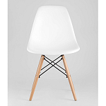 Пластиковый стул на ножках из массива бука Eames White  варинант исполнения - 4 | Loft Concept в Челябинске
