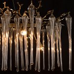 Люстра подвесная прямоугольная с бронзовыми акцентами и прозрачными стеклянными каплями Droplet Chandelier варинант исполнения - 6 | Loft Concept в Челябинске