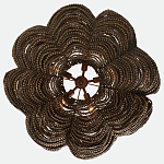 Круглая люстра волнистой формы с декором из круглых деревянных бусин коричневая Brown Wooden Beads Chandelier варинант исполнения - 2 | Loft Concept в Челябинске