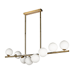 Люстра на штанге с 8-ю белыми шарообразными плафонами Bubble Chandelier варинант исполнения - 2 | Loft Concept в Челябинске