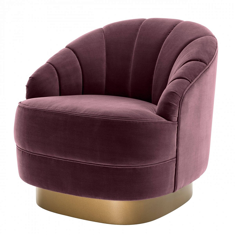 Кресло Eichholtz Chair Hadley Purple Сливовый матовое золото в Челябинске | Loft Concept 