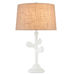 Настольная лампа с белым каркасом и тканевым абажуром Natural Stems варинант исполнения - 1 | Loft Concept в Челябинске