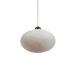 Подвесной светильник с плафоном в виде эллипса из белого алебастра Cryptocrystalline Stone варинант исполнения - 3 | Loft Concept в Челябинске