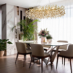 Линейная люстра с хрустальными подвесками Fairytree Gold Crystal Linear Chandelier 14 варинант исполнения - 2 | Loft Concept в Челябинске