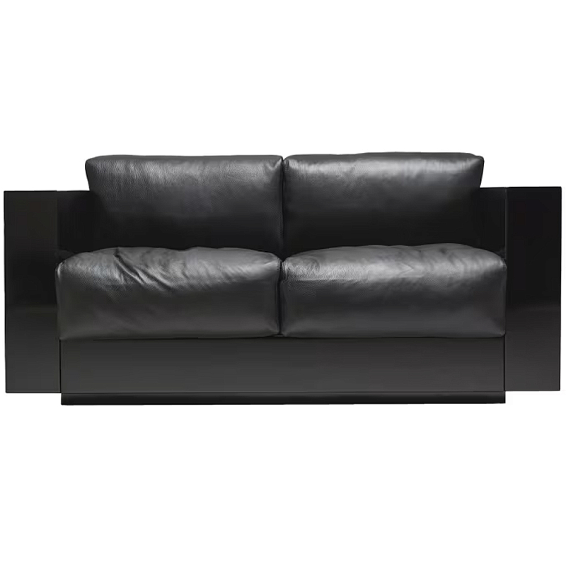 Дизайнерский кожаный диван черный Poltronova Saratoga Sofa Черный Дизайнерский кожаный диван черный Poltronova Saratoga Sofa Черный в Челябинске | Loft Concept