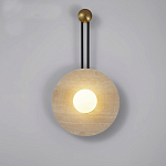 Бра круглое с каменным основанием и плафоном из стекла в форме шара Shaw Marble Lighting варинант исполнения - 4 | Loft Concept в Челябинске