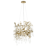 Подвесная люстра в виде ветвей деревьев золотого цвета с прозрачными подвесками-каплями 8 и 14 ламп Droplet Chandelier варинант исполнения - 2 | Loft Concept в Челябинске