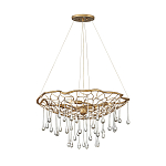 Люстра подвесная золотого цвета с металлическим сетчатым основанием и стеклянными каплевидными подвесками Hinkley варинант исполнения - 2 | Loft Concept в Челябинске