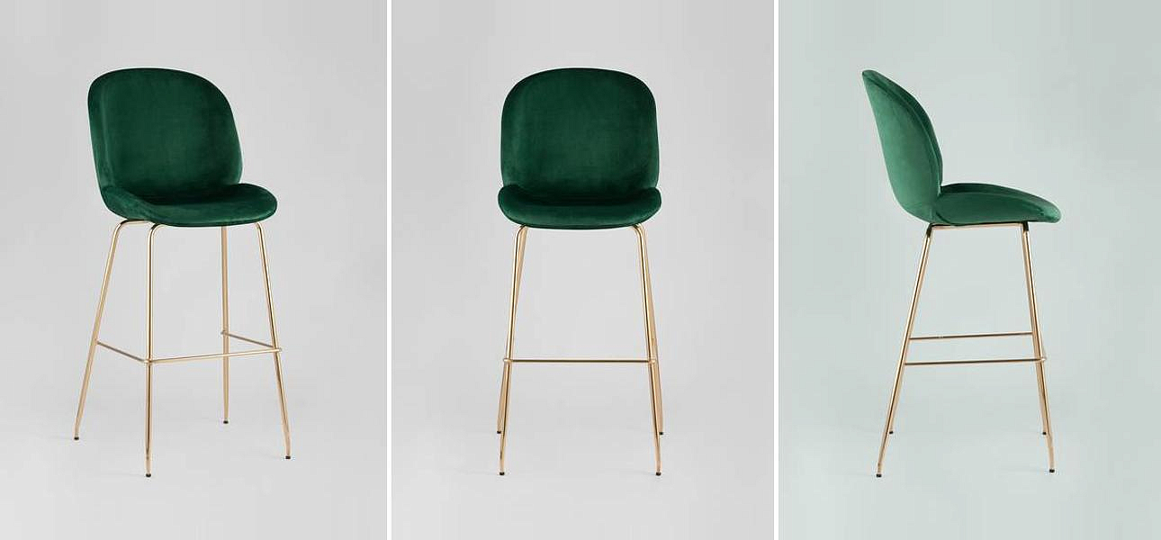 Барный Стул Зеленый Велюр Vendramin Chair Барный Стул Зеленый Велюр Vendramin Chair - Loft-Concept в Челябинске