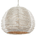 Подвесной светильник в форме купола с декором из круглых деревянных бусин White Wooden Beads Chandelier варинант исполнения - 2 | Loft Concept в Челябинске