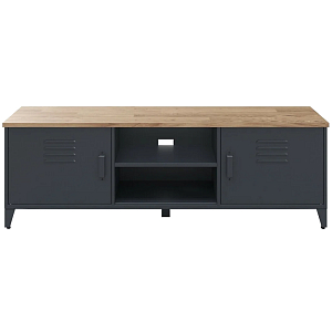 ТВ-тумба из металла и столешницей из массива дуба Metal Wood TV-Stand