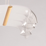 Люстра линейная с 3-мя белыми волнистыми плафонами Wave Line варинант исполнения - 10 | Loft Concept в Челябинске