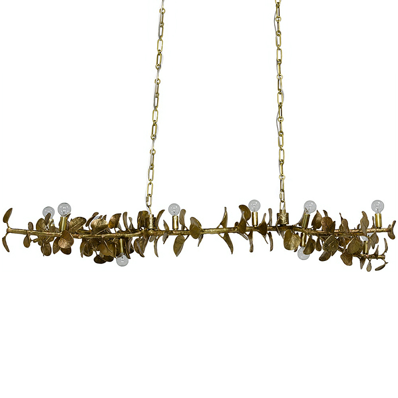 Линейная люстра Brass Eucalyptus Branches Lighting Chandelier Латунь Линейная люстра Brass Eucalyptus Branches Lighting Chandelier Латунь в Челябинске | Loft Concept