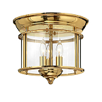 Потолочный светильник в форме фонаря с прозрачным цилиндрическим плафоном и тремя лампами в форме свечей Hinkley варинант исполнения - 5 | Loft Concept в Челябинске