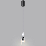 Подвесной светильник с черной металлической основой и рельефным плафоном Glass Pod варинант исполнения - 9 | Loft Concept в Челябинске