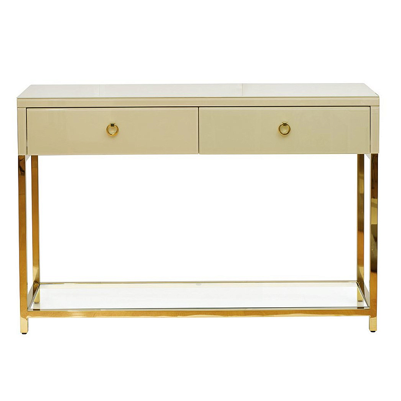 Консоль White Gold Console Золотой Бежевый Консоль White Gold Console Золотой Бежевый в Челябинске | Loft Concept