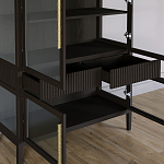 Витрина Primo со стеклянными фасадами и 2 ящиками Темный орех варинант исполнения - 5 | Loft Concept в Челябинске