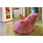 Дизайнерское плюшевое розовое кресло в форме руки Poltronova Joe Plush Taffy Pink Armchair варинант исполнения - 6 | Loft Concept в Челябинске