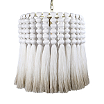 Подвесной светильник круглый плетеный с белой бахромой Braided Bundle of Ears варинант исполнения - 1 | Loft Concept в Челябинске