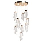 Люстра каскадная с 10-ю прозрачными плафонами Wave Line варинант исполнения - 2 | Loft Concept в Челябинске