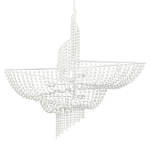 Люстра белая в форме спирали с декором из круглых деревянных бусин White Wooden Beads варинант исполнения - 3 | Loft Concept в Челябинске