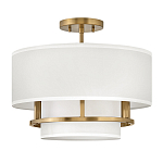 Потолочный светильник с двухслойным белым текстильным абажуром Hinkley варинант исполнения - 14 | Loft Concept в Челябинске