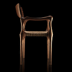 Стул из Ореха с плетеным сидением Kronos Dining Chair Brown варинант исполнения - 3 | Loft Concept в Челябинске