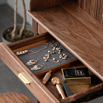 Туалетный стол деревянный с ящиком и зеркалом Moon Walnut Furniture варинант исполнения - 6 | Loft Concept в Челябинске
