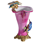 Ваза розового цвета из фарфора с птичкми и цветущими ветвями Garden of Eden варинант исполнения - 3 | Loft Concept в Челябинске