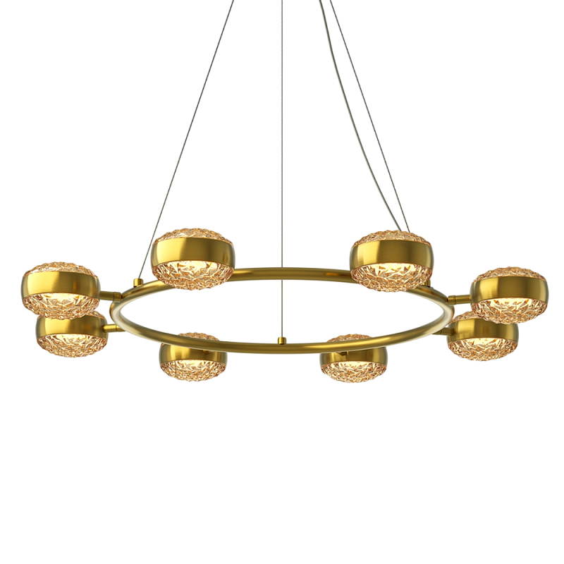 Люстра подвесная Mind 3000К 80Вт Черный Серый Латунь Янтарь (Amber) в Челябинске | Loft Concept 