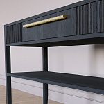 Дизайнерская Консоль с полкой и ящиком Primo Черный дуб варинант исполнения - 4 | Loft Concept в Челябинске