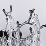 Бра цвета хром с ветвями и прозрачными стеклянными подвесками в виде вытянутых спиральных капель Droplet Chandelier варинант исполнения - 4 | Loft Concept в Челябинске