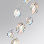 Люстра каскадная с 7-ю круглыми плафонами из рельефного стекла Disc Light варинант исполнения - 5 | Loft Concept в Челябинске