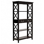 Стеллаж с 4-мя полками и 2-мя ящиками черного цвета из массива березы   варинант исполнения - 1 | Loft Concept в Челябинске